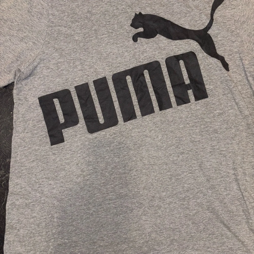 Puma Heather Gray Tee with Black Logo